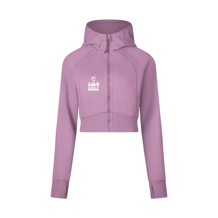 SoloGirlz Cropped Zip-Through Hoodie