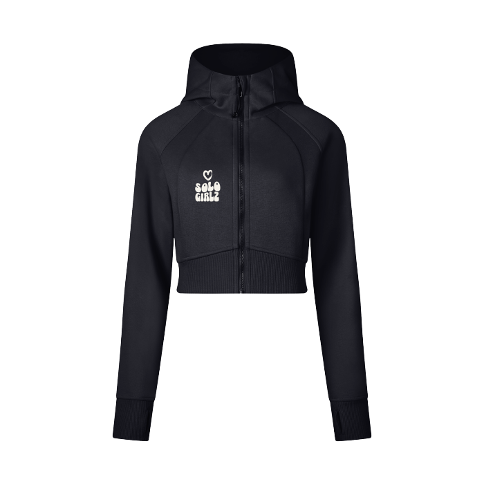 SoloGirlz Cropped Zip-Through Hoodie
