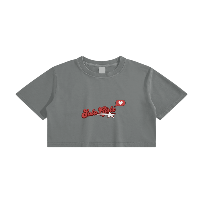 I Like You - Washed Crop Top
