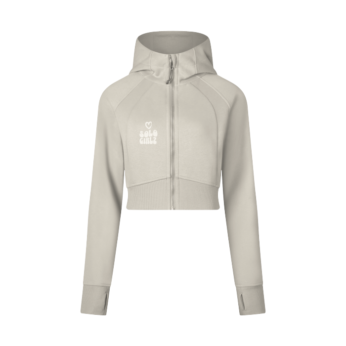 SoloGirlz Cropped Zip-Through Hoodie