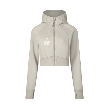 SoloGirlz Cropped Zip-Through Hoodie