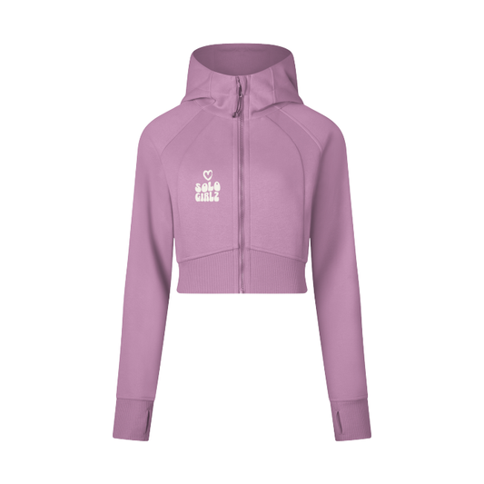 SoloGirlz Cropped Zip-Through Hoodie